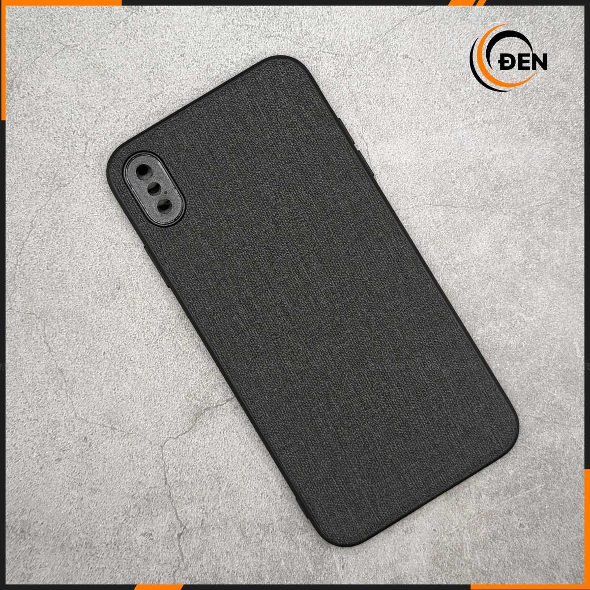 Ốp lưng xs max chống vân tay nhựa cứng viền đen vải jean 1 màu phụ kiện điện thoại huỳnh tân store