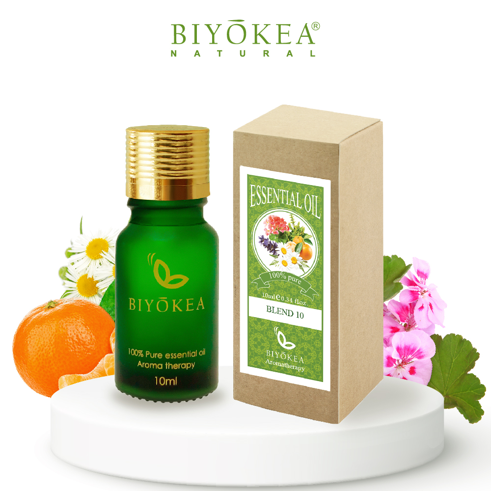 Tinh Dầu Hỗn Hợp Biyokea 10: Oải Hương + Phong Lữ + Hoắc Hương + Quýt + Cúc La Mã