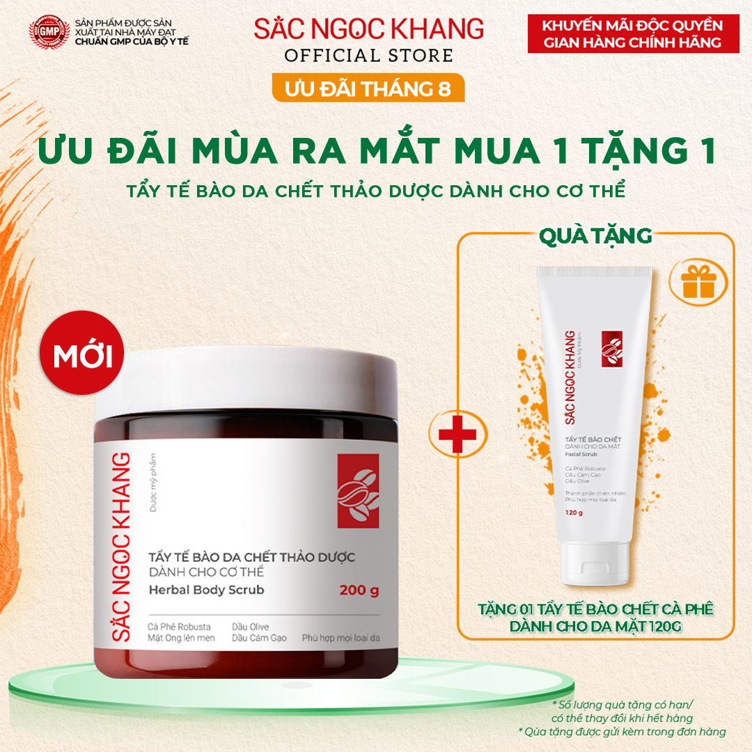 Tẩy tế bào da chết thảo dược dành cho cơ thể Sắc Ngọc Khang hũ 200g