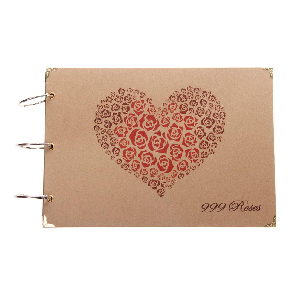 Handmade Hàn Quốc Yêu Hoa Hồng Đỏ Album Ảnh Hướng Dẫn Sử Dụng Dán Album DIY Quà Cưới