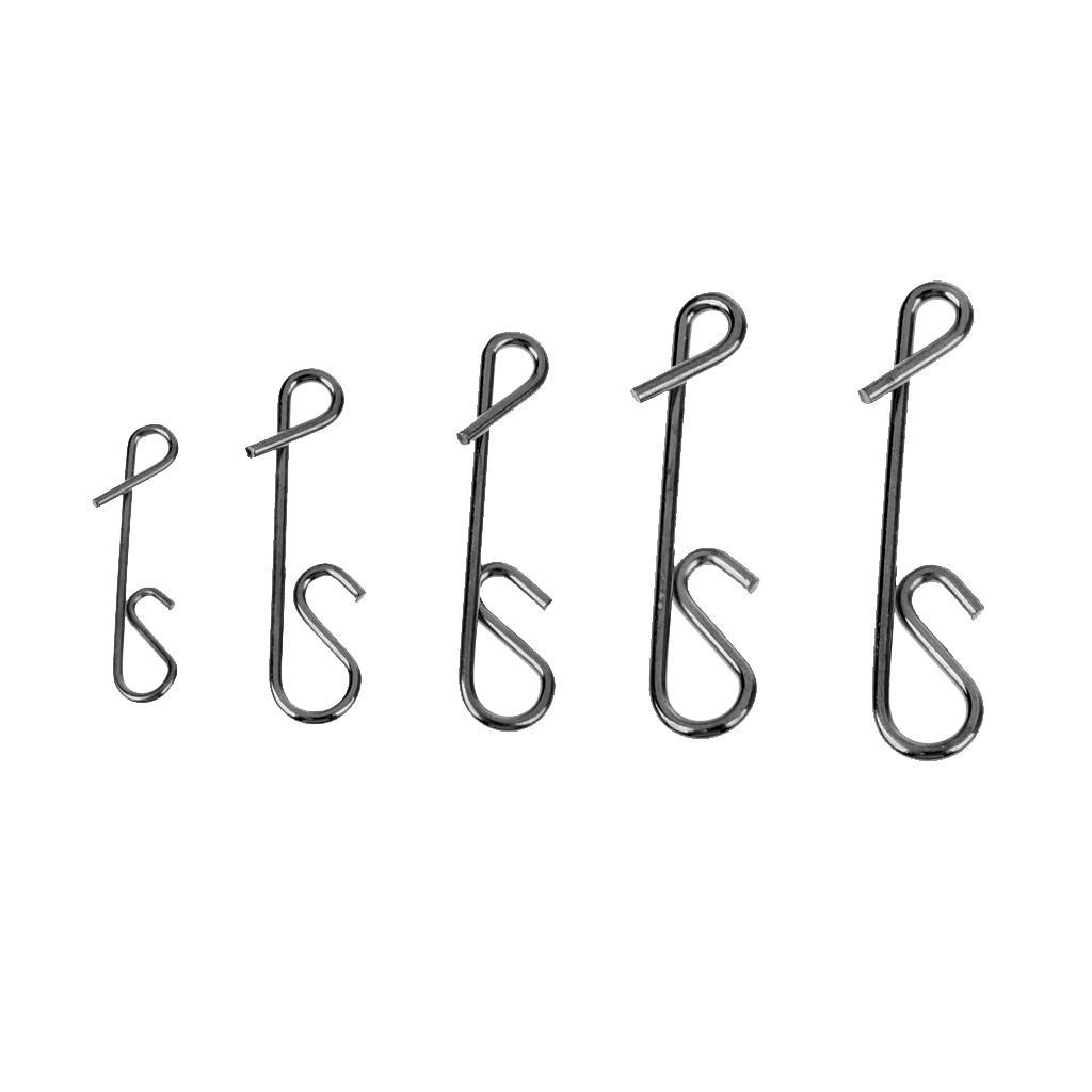 50x Stainless Fishing Line Wire Fishing Connector Barrel Swivel Snap Pin