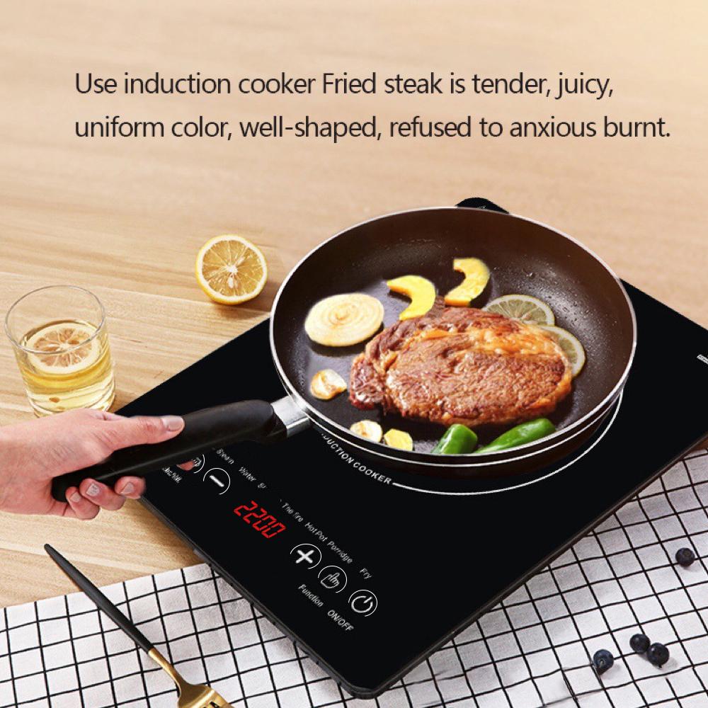Induction Cooker Home Smart Kitchen Appliances 2200W High Power Intelligent Touch Screen Panel Portable Kitchen Range