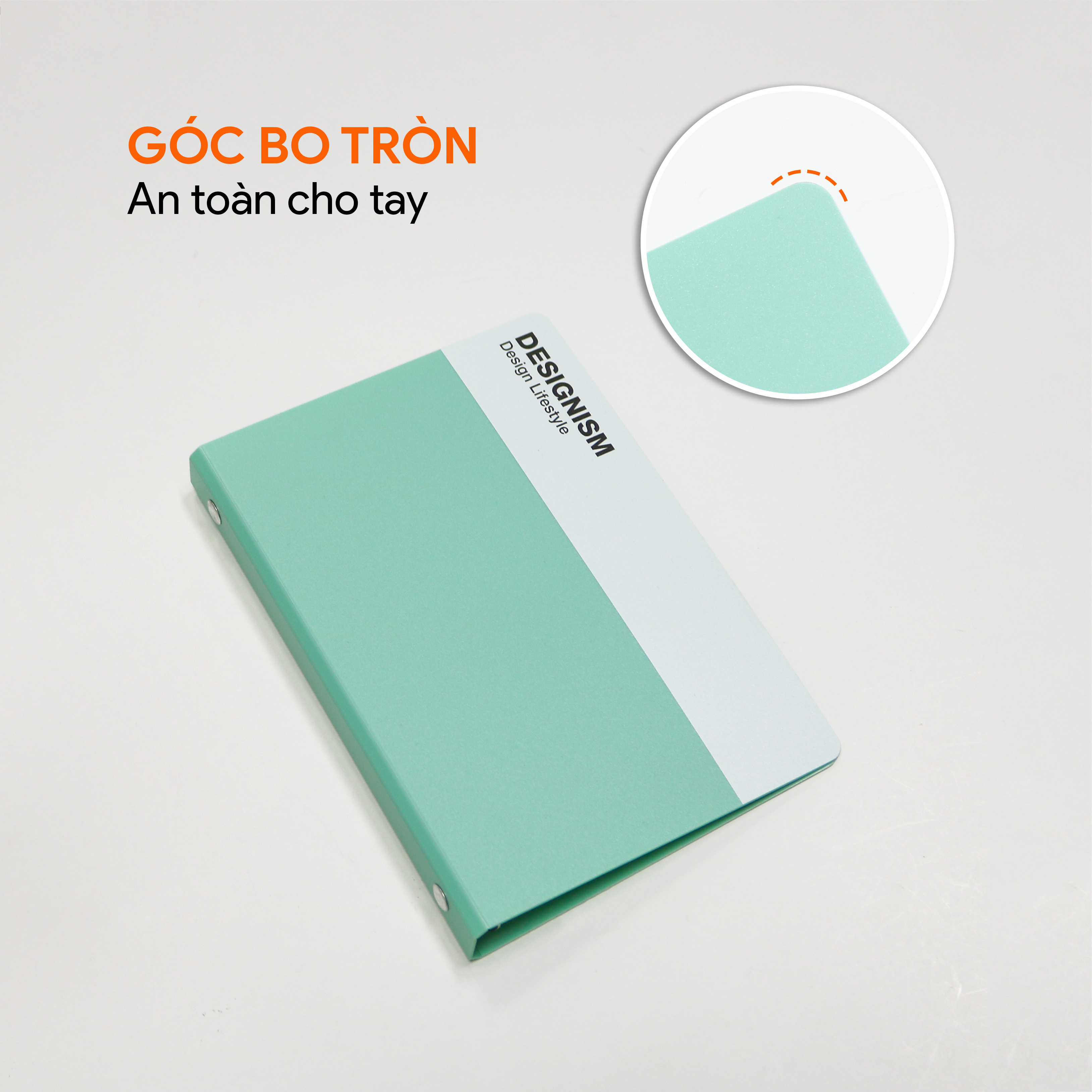 Sổ còng binder Designism AO+, Bìa còng nhựa kích thước C6 ghi chép bài học DB606