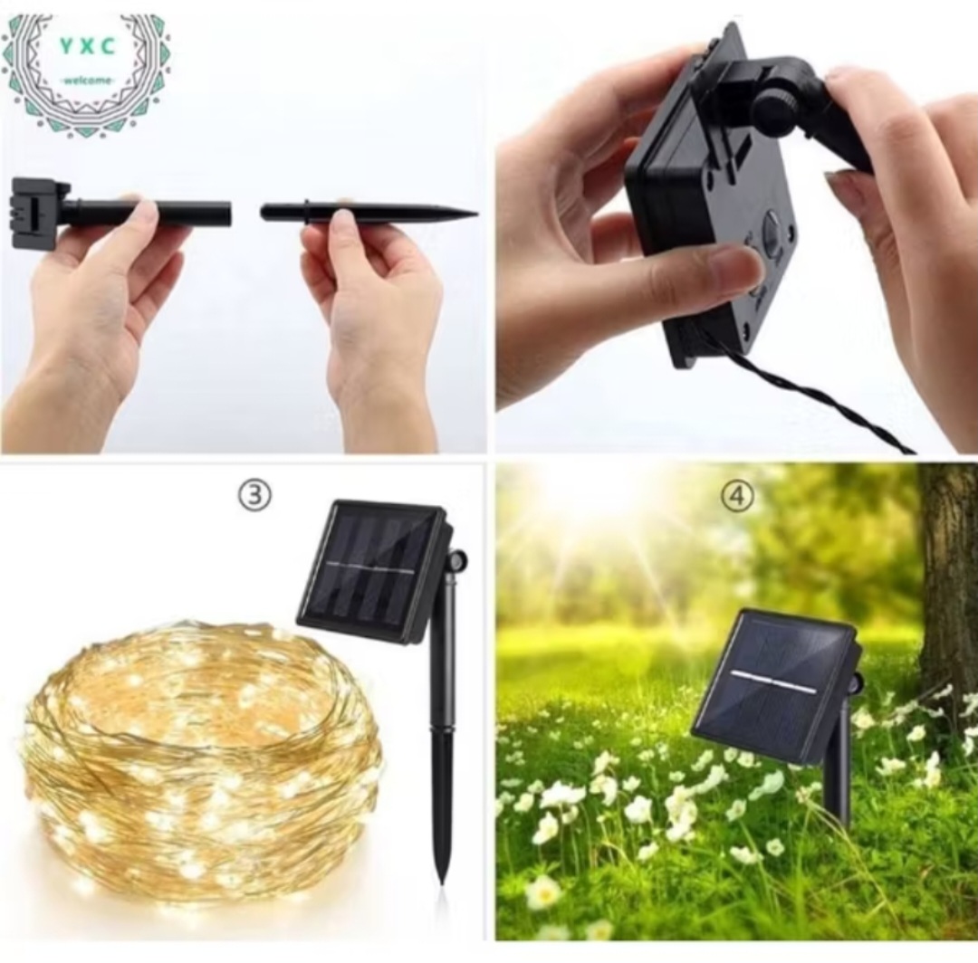 BỘ ĐÈN LED TRANG TRÍ NĂNG LƯỢNG MẶT TRỜI DÂY DÀI 20M NHẤP NHÁY NHIỀU MÀU SẮC CỰC ĐẸP