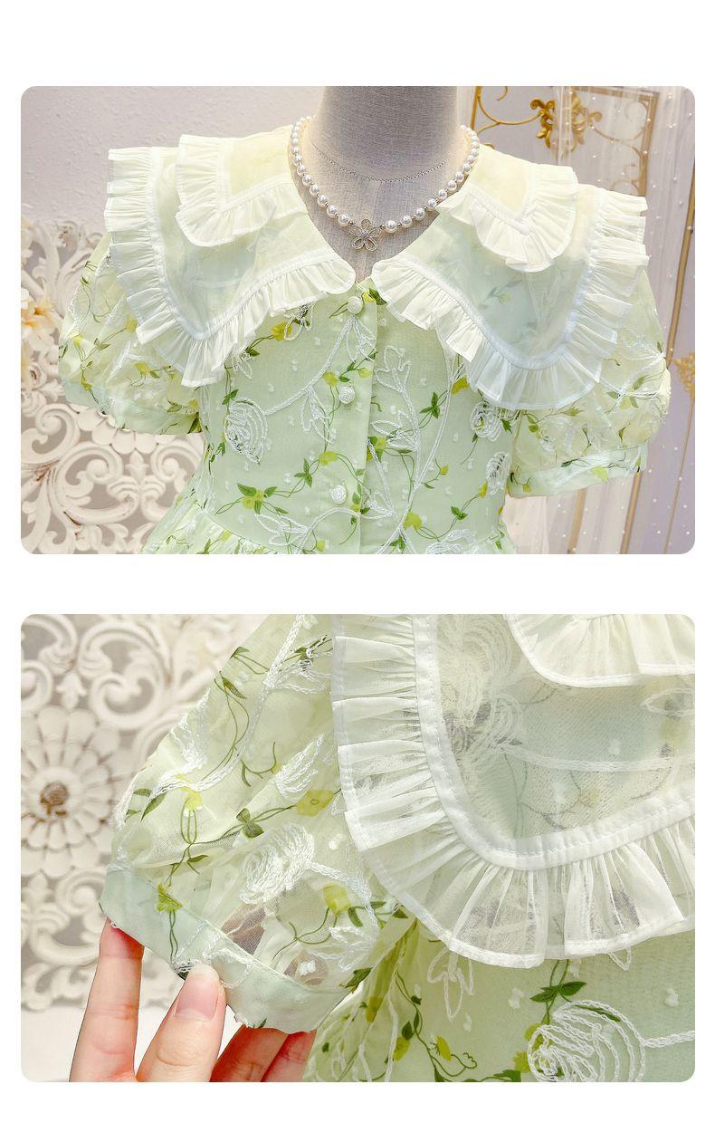 DONGSHOP HOT Cô gái mảnh hoa đầm 2022 mùa hè trẻ em công chúa váy cô gái tây váy đầm bé chiffon đầm