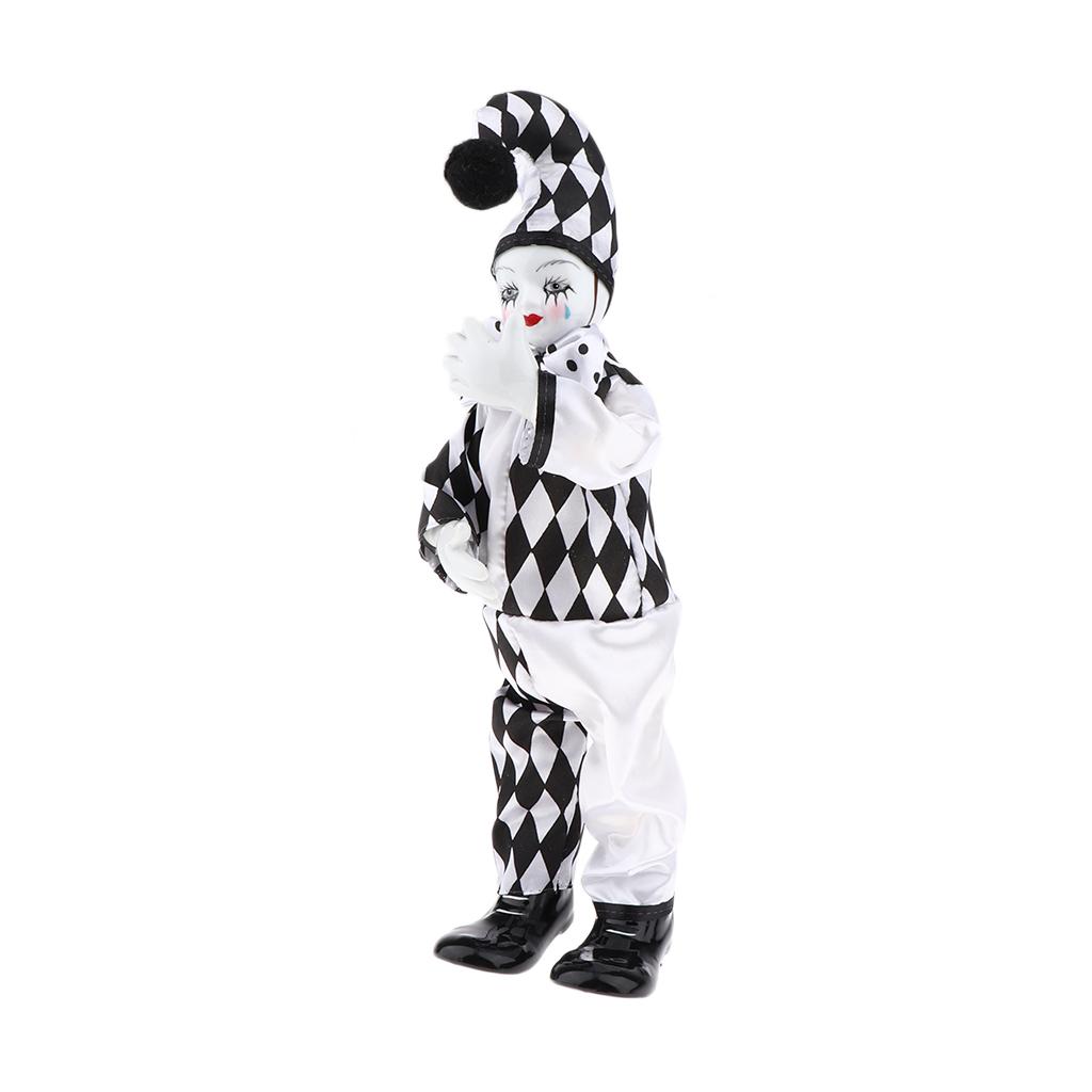Porcelain Small Clown Doll, Funny Clown Model Figurines Crafts, G