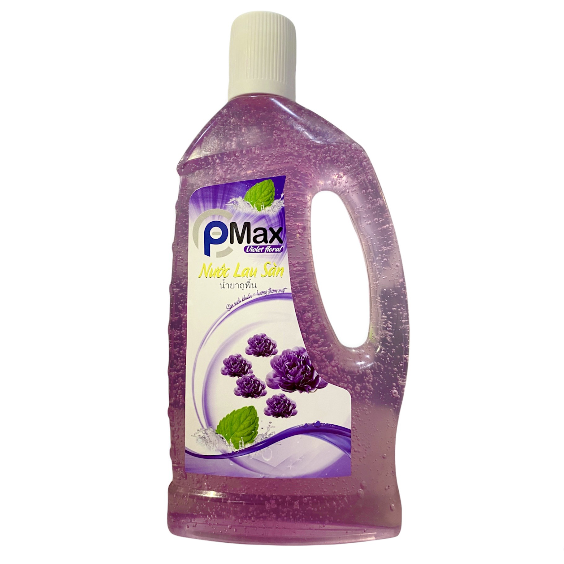 Nước lau sàn P-MAX VIOLET FLORAL diệt khuẩn công nghệ Thái Lan loại bỏ các vết bẩn cứng đầu, không làm mất màu gạch men, xua đuổi côn trùng 1000ML
