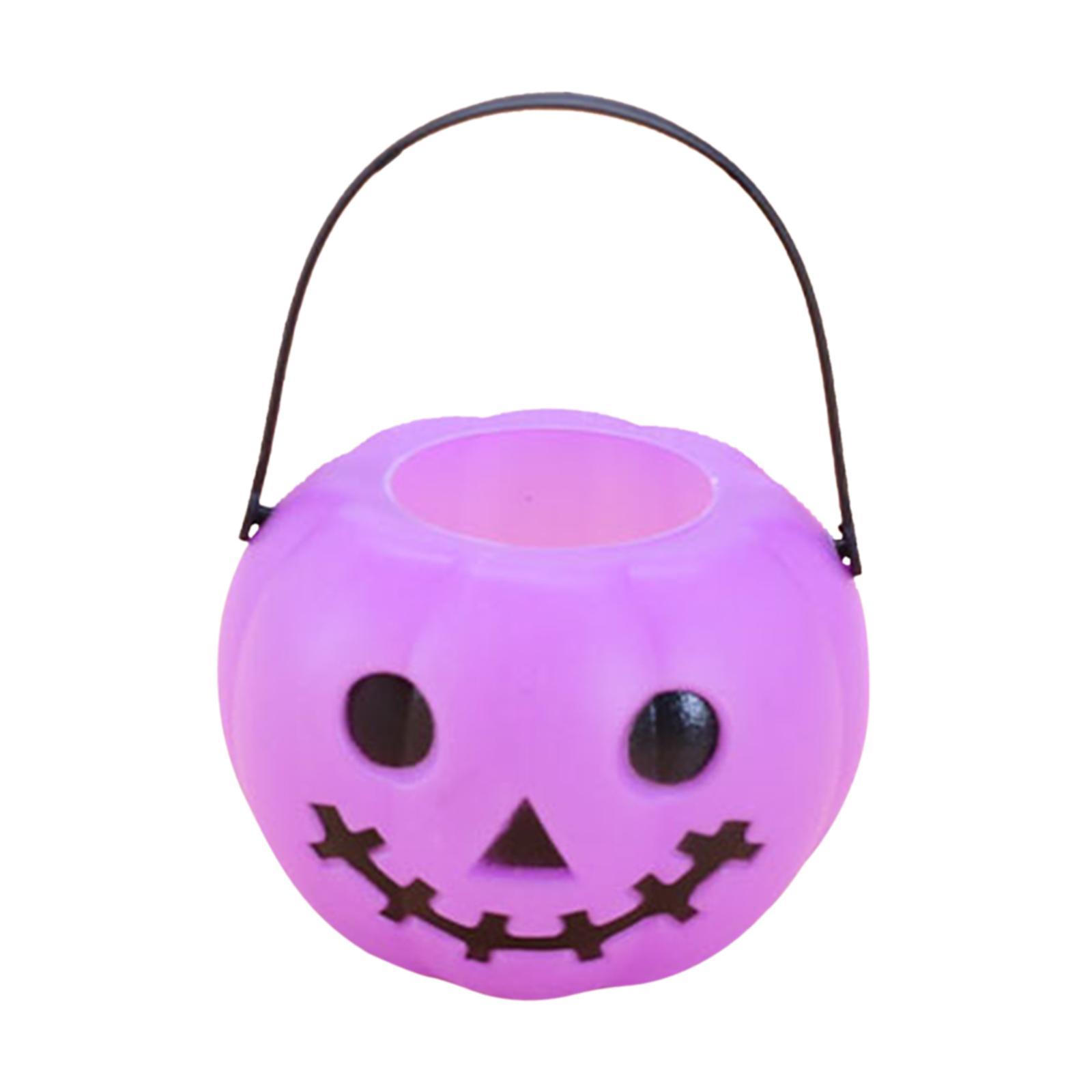 Pumpkin Bucket Trick or Treat Bucket for Props Table Decoration Holiday Gift