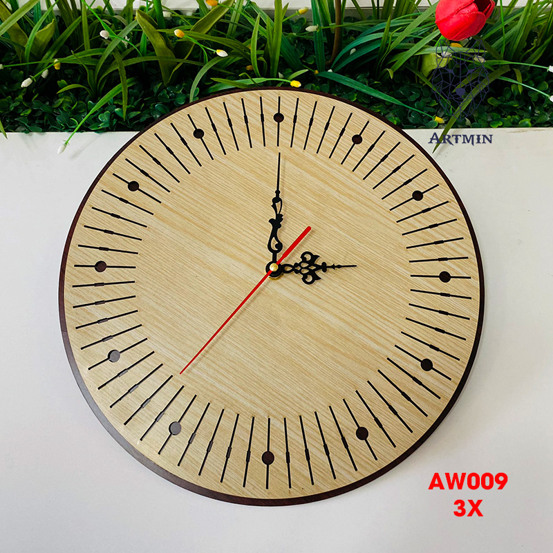 AW009 - Đồng Hồ Gỗ Treo Tường – Décor Trang Trí