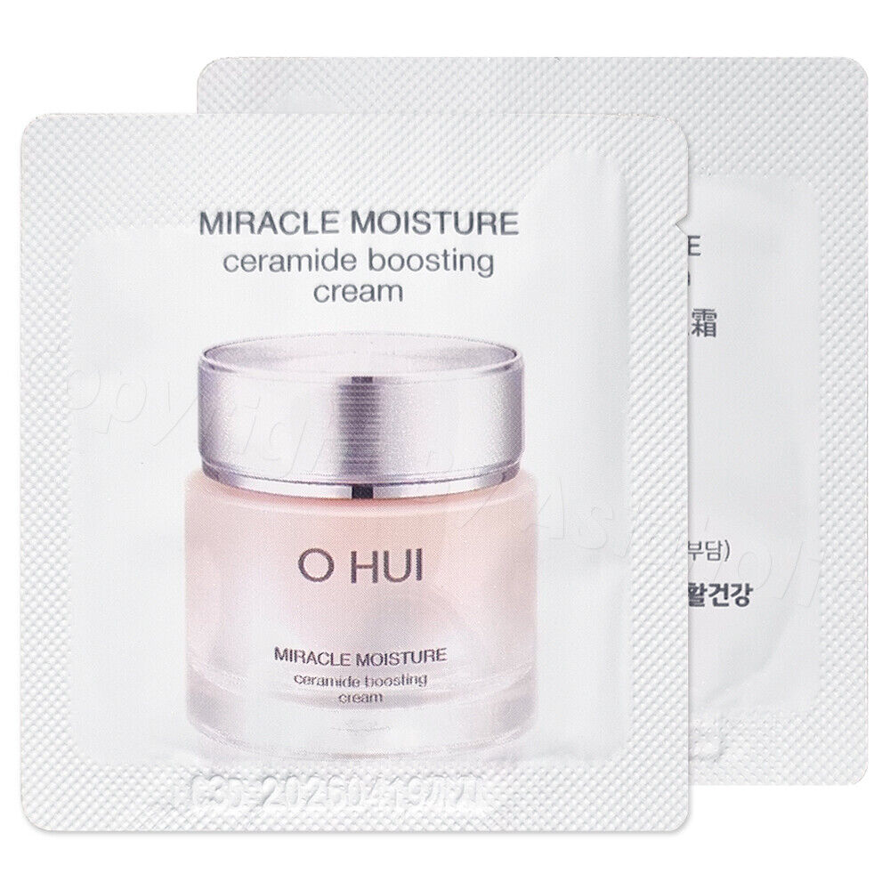 Combo 30 gói kem dưỡng ẩm mịn mượt căng sáng da OHUI Miracle Moisture Ceramide Boosting Cream 1ml