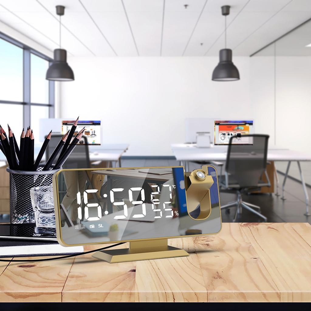 Digital  LED  Lamp Mirror Surface for Makeup Bedside Clock for Home