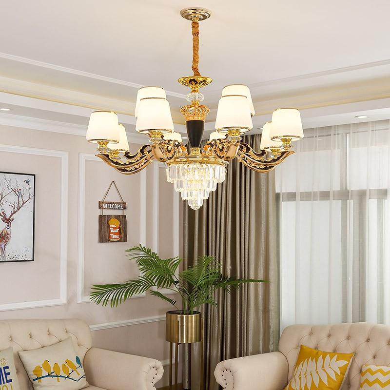 Đèn chùm pha lê 12 tay phong cách hiện đại - kèm bóng Led chuyên dụng