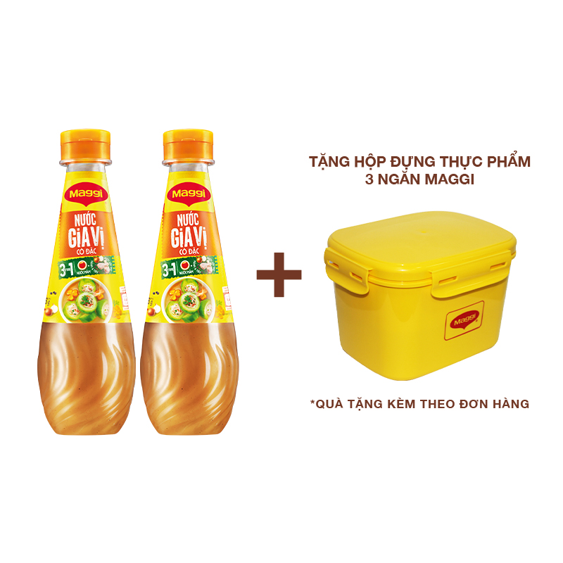 [Tặng 1 Hộp Đựng Thực Phẩm 3 Ngăn MAGGI] Combo 2 Nước Gia Vị Cô Đặc 350g