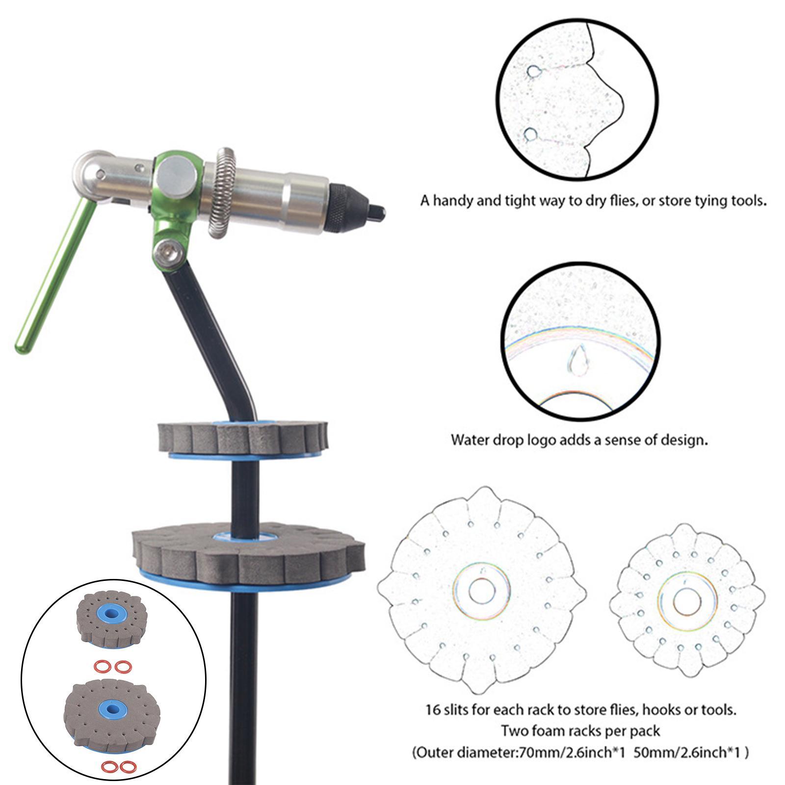 2x Fly Tying Vice ing Racks Foam Accessories Fly Tying Tools Hooks Holder