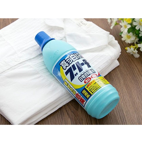 Combo 01 Túi giặt quần áo Okazaki dạng lưới + 01 chai Nước tẩy trắng không màu, không mùi 600ml - Nội địa Nhật Bản