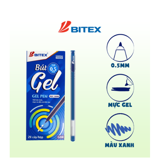 Hộp 20 Cây Bút Gel Mực Xanh - G04