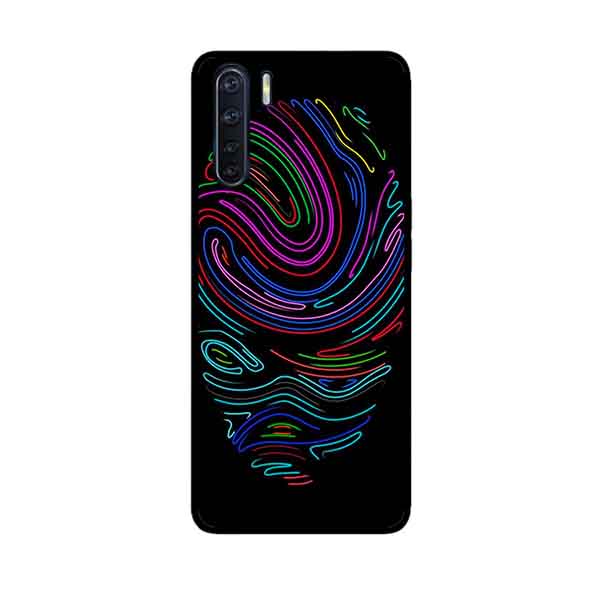 Ốp Lưng in cho Oppo A91 Mẫu Vân Tay Neon - Hàng Chính Hãng