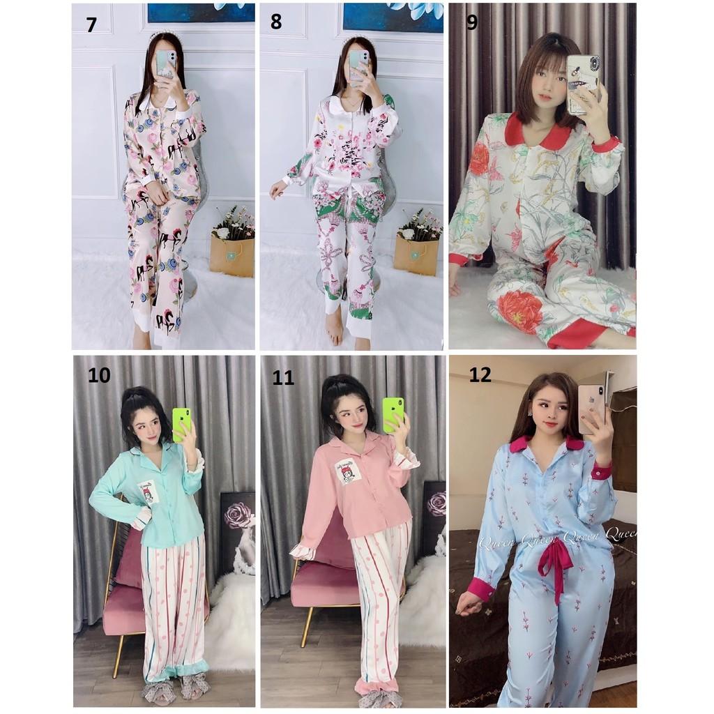 Độ Bộ Pijama Lụa Satin Cao Cấp Tiểu Thư Tay Phồng - Ren (Phần 1)