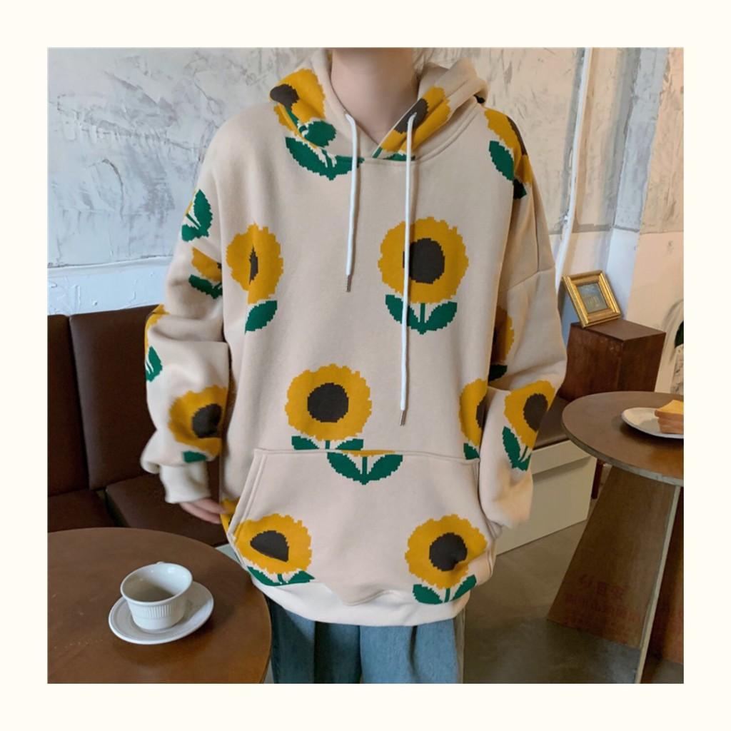 Áo Khoác Hooide Nỉ Bông in Hoa Hướng Dương OF DAY Form Rộng Unisex Nam Nữ Ulzzang, Áo Hoodie Unisex, Áo nỉ có mũ form rộng nam nữ vải Nỉ Bông