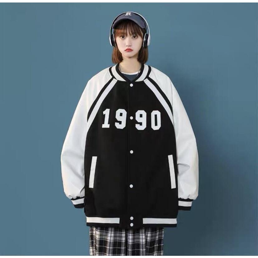 Áo khoác bomber unisex Áo bomber bóng chày ulzzang 1990 Siêu chất