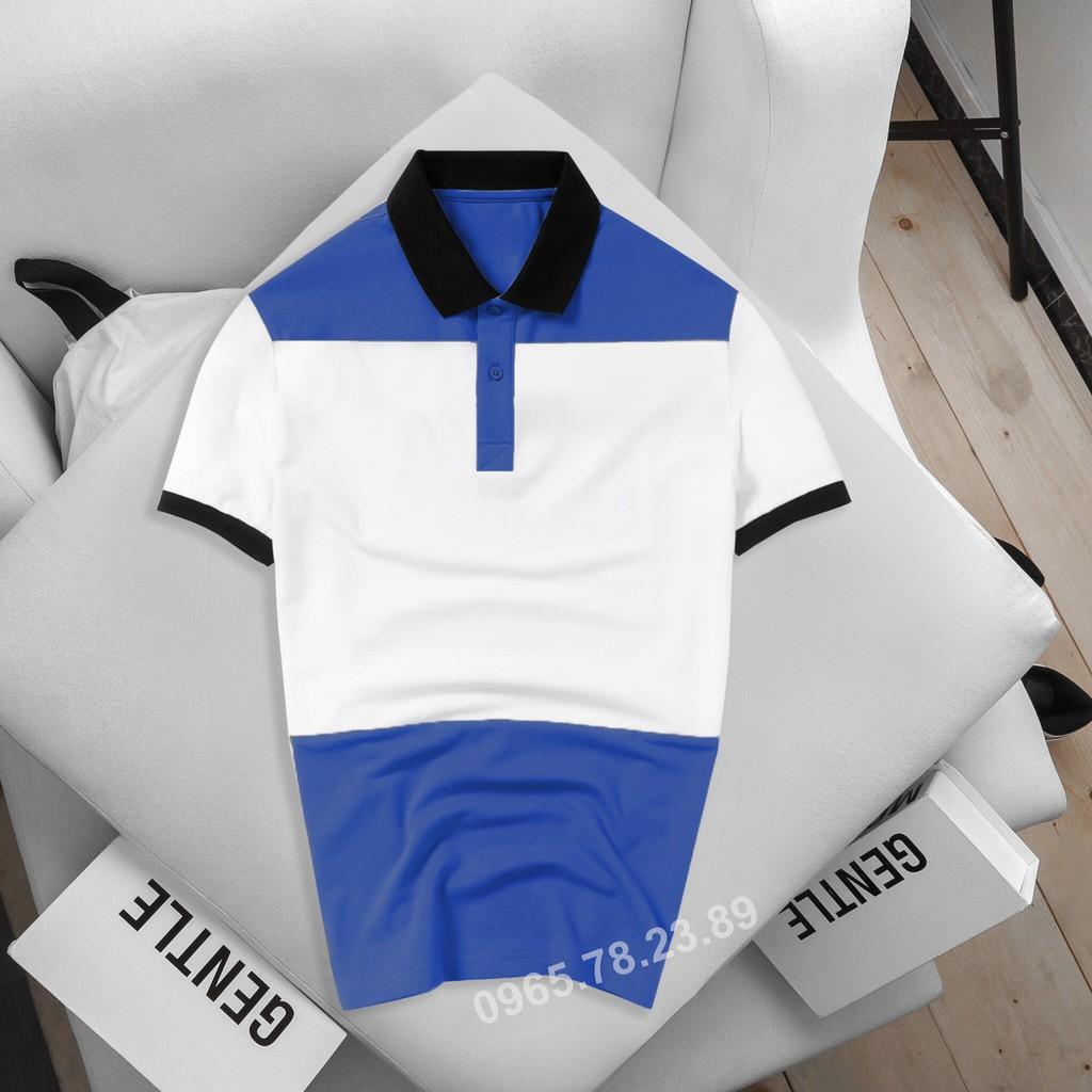 Áo Polo nam phối ngang vải cá sấu Cotton xuất xịn, chuẩn form - GUCATIN