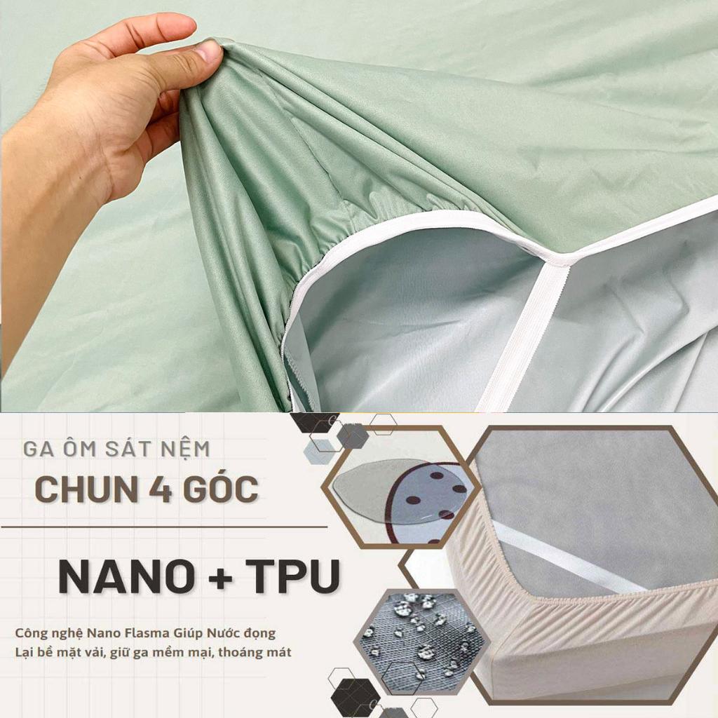 Ga chống thấm Cotton cao cấp một màu xanh Mint không nóng không bí không sột soạt