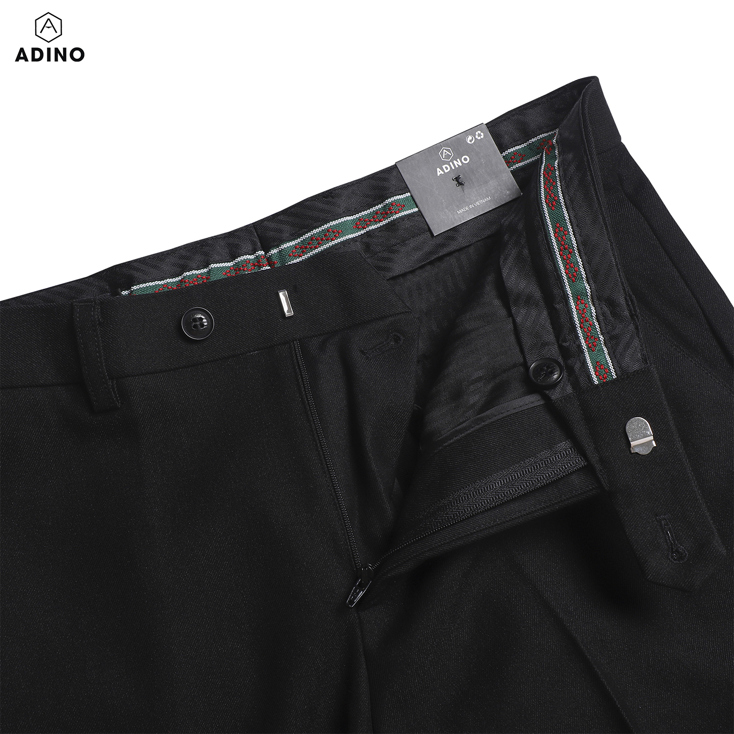 Quần tây âu công sở nam ADINO màu đen vải cotton dày không bai không xù co giãn nhẹ dáng công sở slimfit ống đứng hơi côn Q02