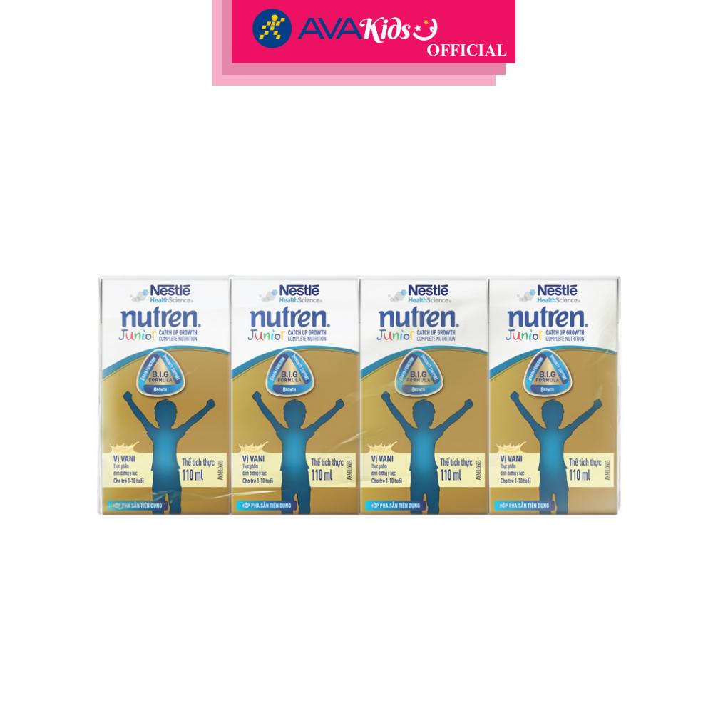 Thùng 36 hộp sữa pha sẵn Nutren Junior hương vani 110 ml (1 - 10 tuổi)