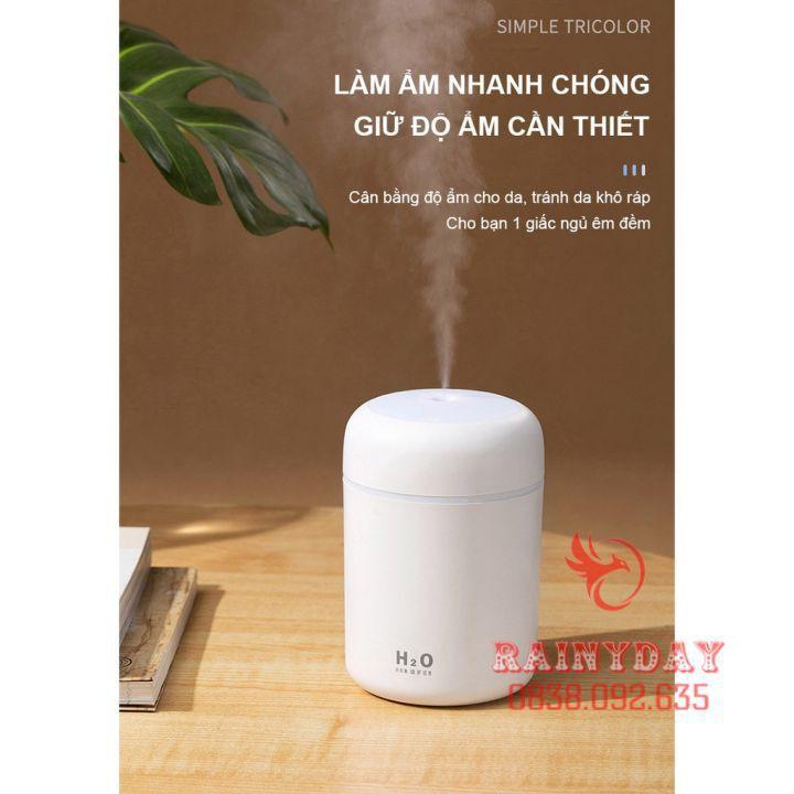 Máy Phun Sương - Loại 1 Tạo Độ Ẩm Không Khí Mini Humidifier Cho Xe Hơi ô tô Để Phòng usb Có Đèn Led 300ml