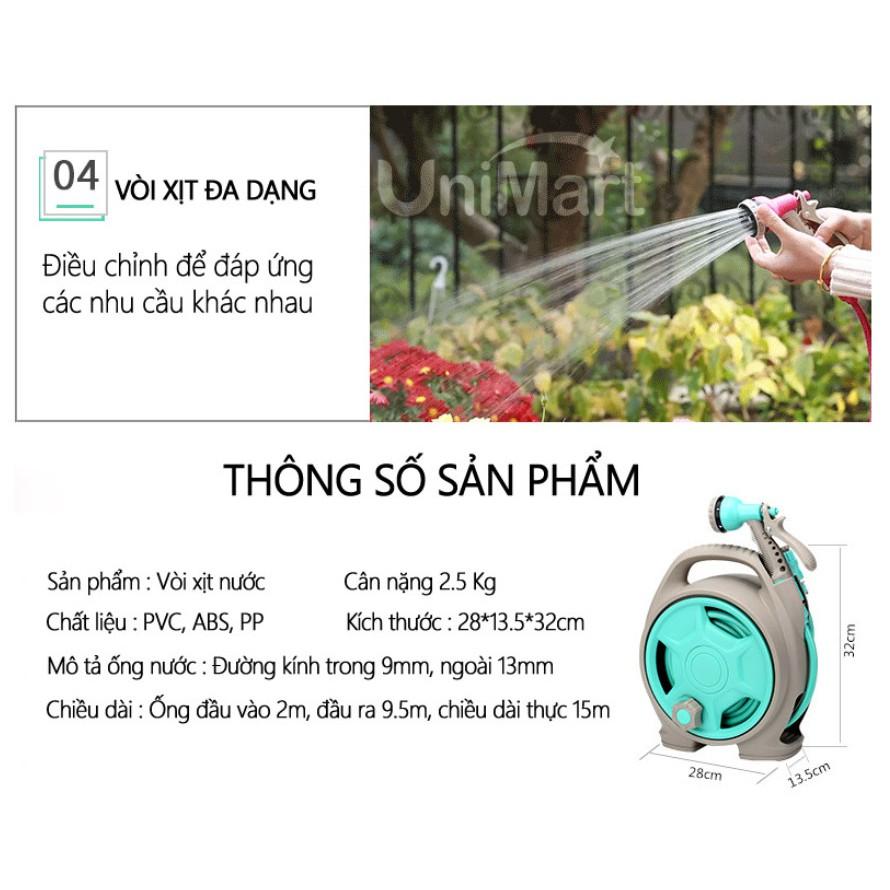 Bộ vòi nước xịt rửa tưới tiêu cây cảnh Mirco Hose Reel X15 15m - Home and Garden