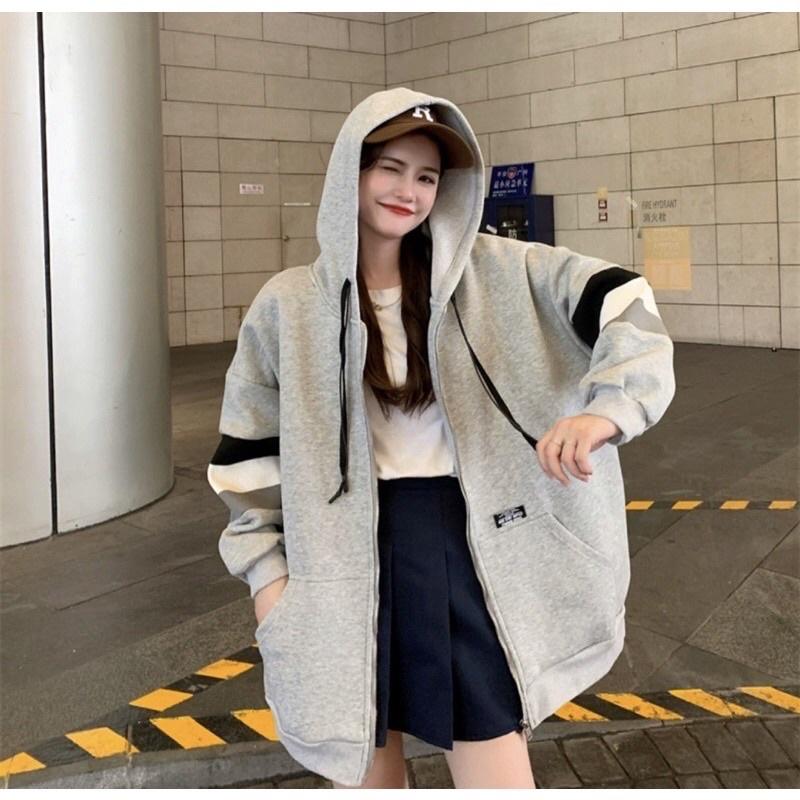 Áo Khoác Hoodie nữ Khoá Kéo form rộng kiểu dáng xinh sắn Hàn bao đẹp TUT124