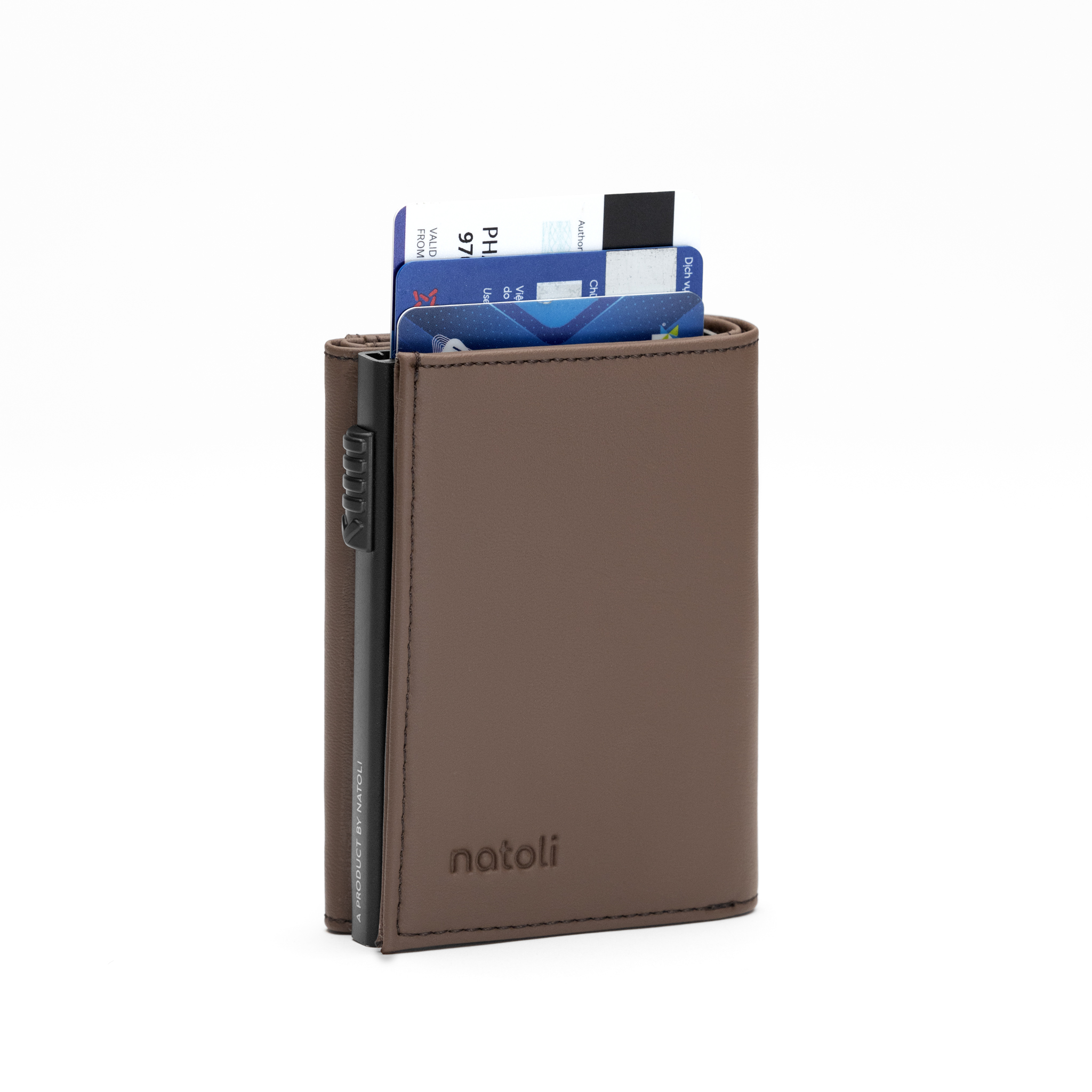 Ví nam nữ mini thông minh thương hiệu Natoli gập 3 đựng thẻ cao cấp - Futuristic Mini Wallet V8