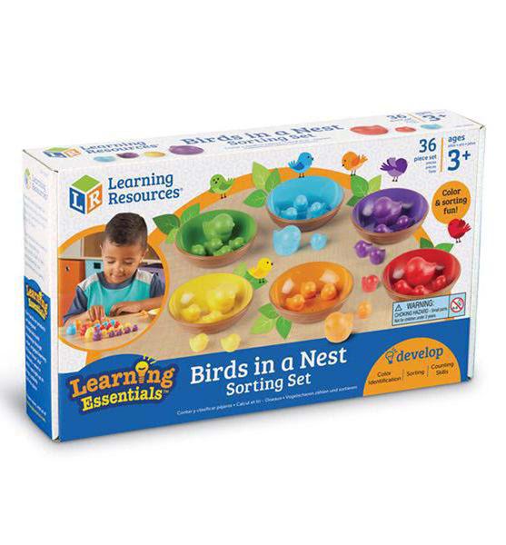 Learning Resources Bộ học đếm, phân loại và màu sắc - Birds In A Nest Sorting Set