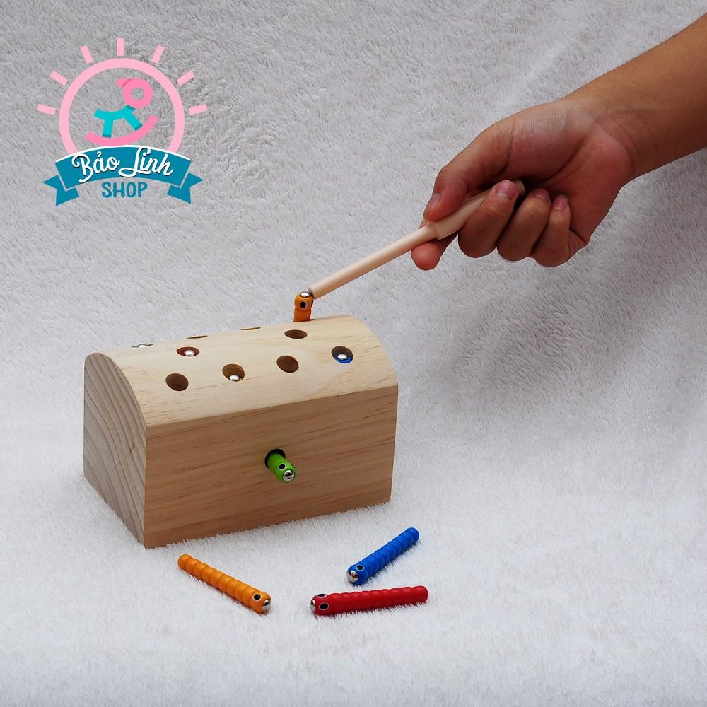Câu sâu bằng gỗ| Đồ chơi gỗ an toàn