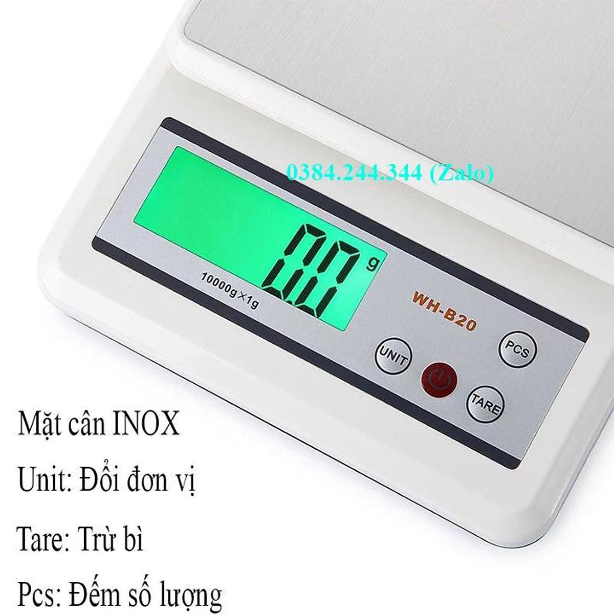 Cân điện tử nhà bếp WH-B20 10kg/1g, sản phẩm dùng để định lượng thành phần thức ăn, cafe, nguyên liệu