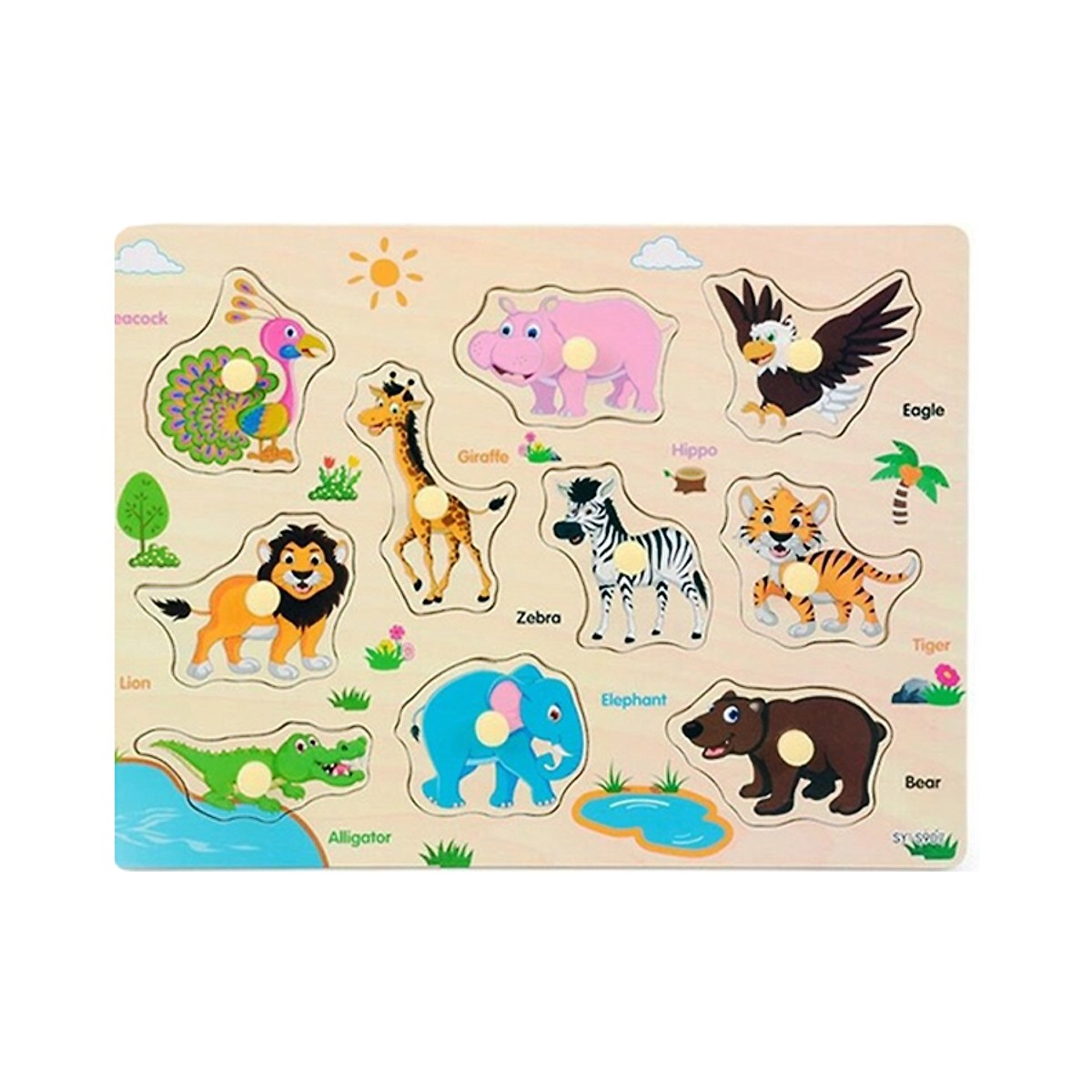 Set 5 bảng ghép hình có núm _ đồ chơi giáo dục MK02