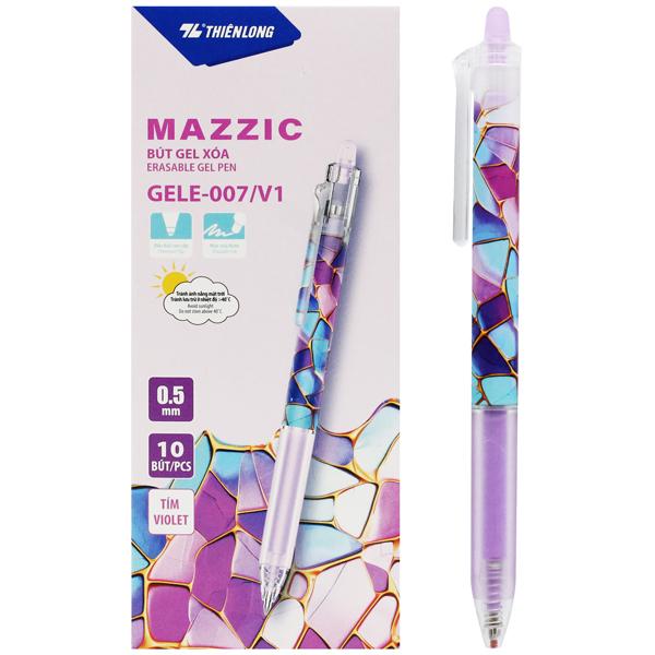 Hộp 10 Bút Gel Xóa Được 0.5 mm - Thiên Long GELE-007/V1 - Mực Tím