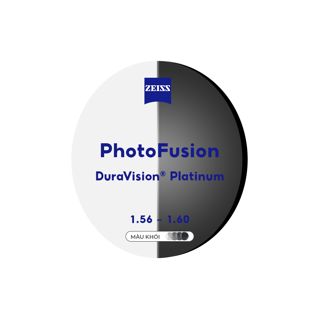 Tròng kính Zeiss đổi màu PhotoFusion với DuraVision Platinum UV (Màu xám)