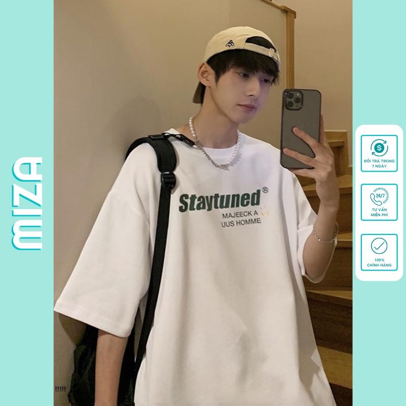 Áo thun unisex form rộng nữ nam phông unisex cổ tròn cotton oversize giá rẻ in hình ulzzang freesize STAYTUNED