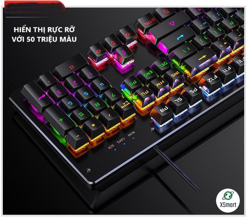 Bàn Phím Cơ Máy Tính Chơi Game XSmart H650 Có 10 Chế Độ Led RGB Khác Nhau Chiến Mọi Tựa Game Trên PC Như Pubg, LOL - Hàng Chính Hãng