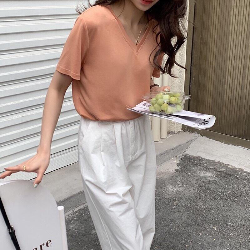 ÁO THUN BASIC CỔ CHỮ V - 5 MÀU