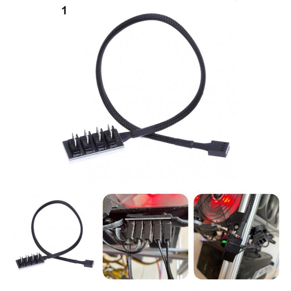 UKYEE PWM Fan Hub, PC CPU Cooling 4 PIN/3PIN Fan Power Cable Hub Splitter Adapter Desktop Computer Cooler Case Fans 1 to 5 Way