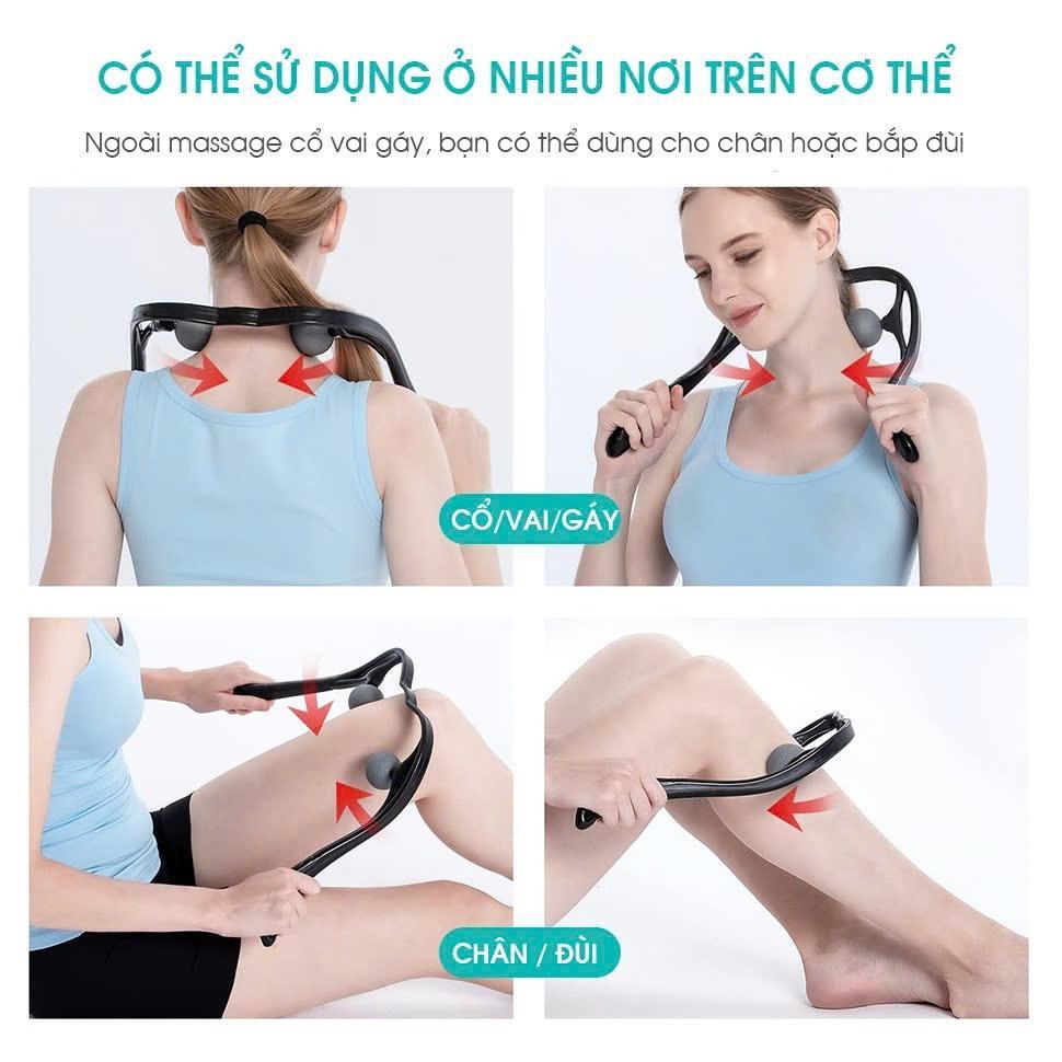 Dụng Cụ Massage Đa Năng Công Thái Học Hỗ Trợ Cổ Vai Gáy 2 Banh 34X18Cm