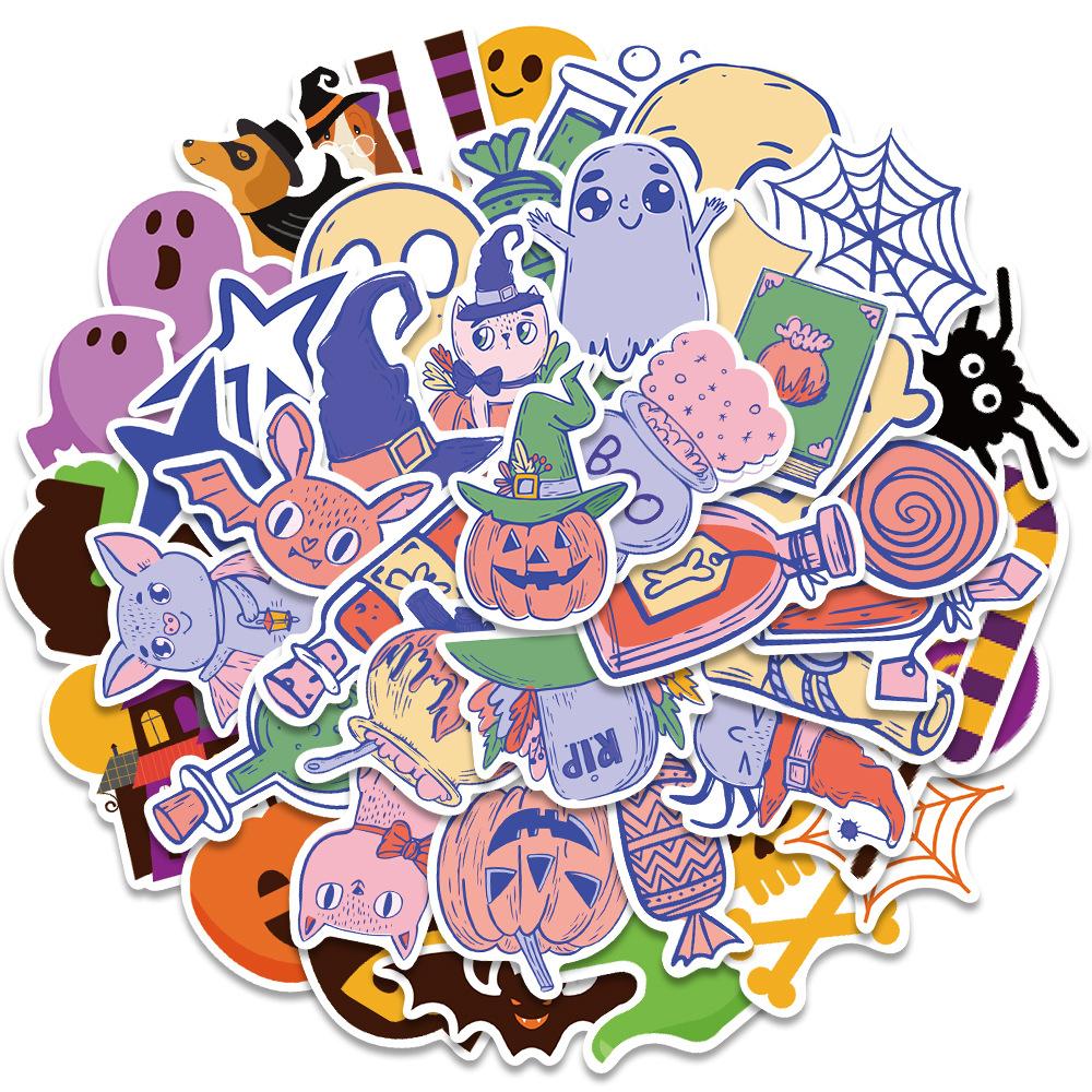 Sticker halloween hoạt hình cute trang trí mũ bảo hiểm, guitar, ukulele, điện thoại, sổ tay, laptop-mẫu S85