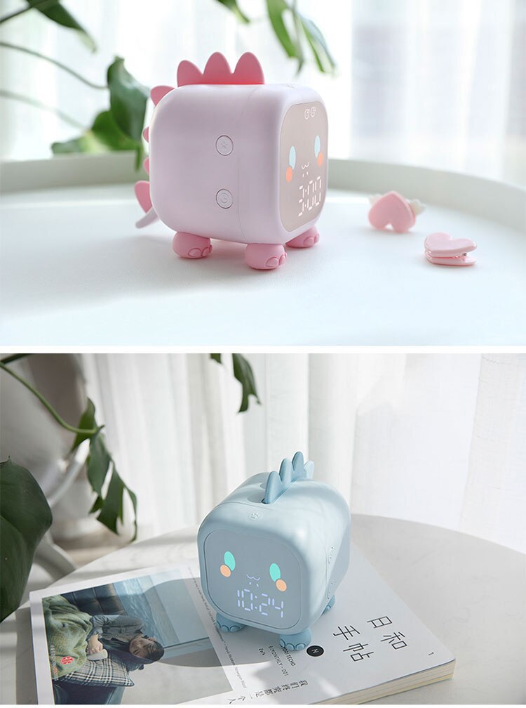 Xiaomi Đồng hồ báo thức Led Hoạt hình Điều khiển bằng giọng nói Có hẹn giờ Ánh sáng ban đêm Đào tạo giấc ngủ cho trẻ em với màn hình hiển thị nhiệt độ