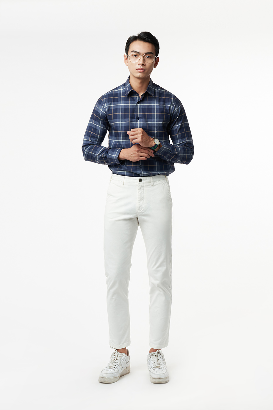 Áo Sơ Mi Nam Caro Tay Dài Cotton Ninomaxx Thương Hiệu N&amp;M 2110032