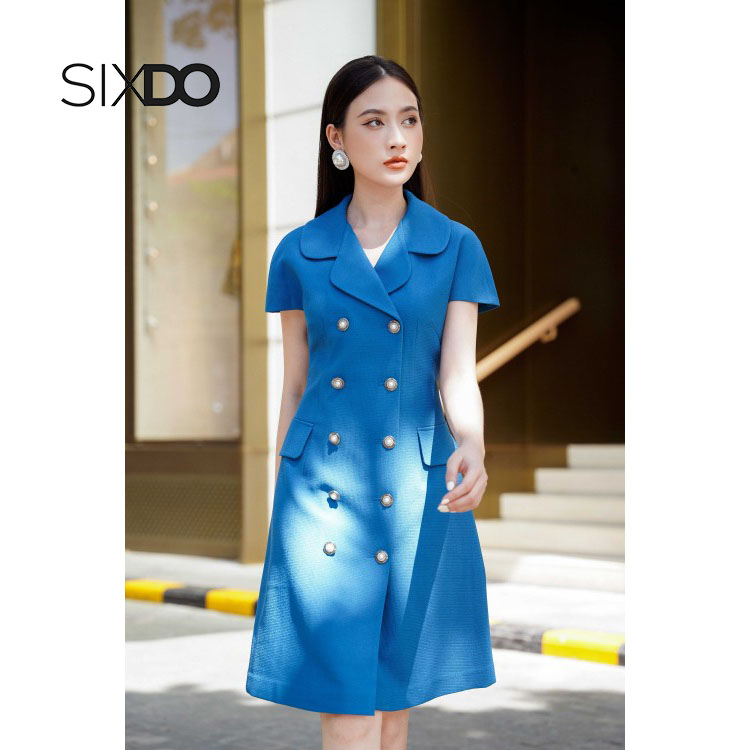 Đầm phối cúc thời trang nữ SIXDO