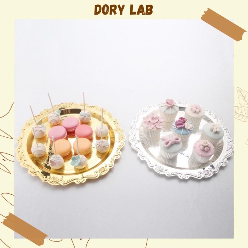 Khay Kim Loại Đựng Nến, Đĩa Tròn Phụ Kiện Decor Chụp Ảnh Phong Cách Cổ Điển - Dory Lab