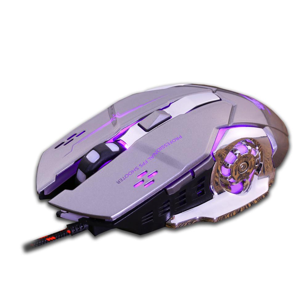 Đèn LED Di Động Nhiều Màu Sắc Máy Tính Chơi Game Chuyên Nghiệp Cực Chính Xác Cho Dota 2 Cho LOL Game Thủ 2400 DPI USB chuột Có Dây