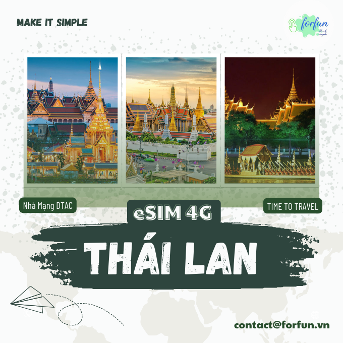 eSim 4G du lịch Thái Lan [Giá rẻ - Hỗ trợ 24/7